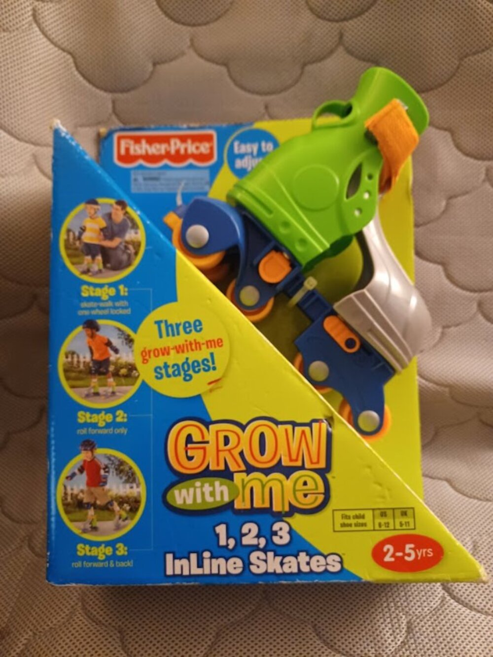 Fisher Price Grow With Me 1, 2, 3 Roller Skates - Three Stages - 2-5 Years - NEW